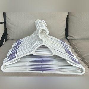 The Container Store Set of 30 Sturdy White and Purple Hangers